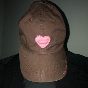 Life is Good Brown Pink Heart Hat